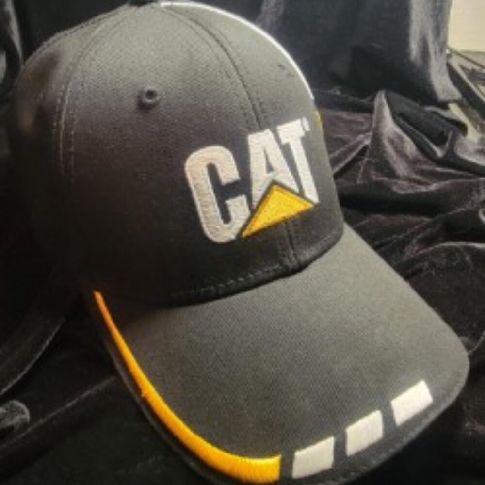 Caterpillar CAT 6-Panel Baseball Cap Black Ring Power Adjustable Velcro